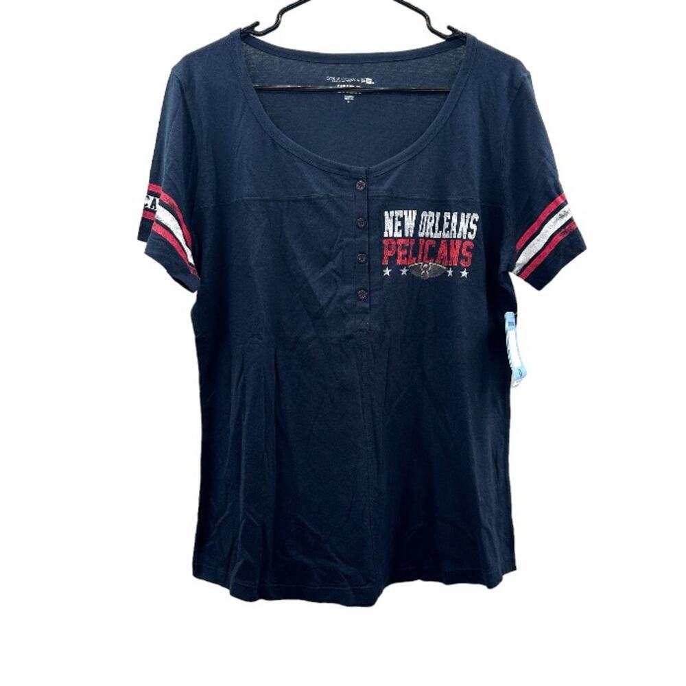 NBA New Orleans Pelicans Basketball Navy Blue Short Sleeve Tee Shirt Size XL